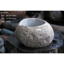 대형 물확 돌확 돌수반 도자기 연꽃 꽃꽃이 수반 수경 수생 식물 연꽃 특이한 화분 인공연못, 5834