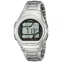 Casio 남성용 웨이브셉터 쿼츠 시계 실버 스테인레스 스틸 스트랩 (EAW-WV-58DA-1AV) 602956