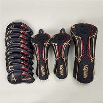 남녀공용 혼마 우드 아이언 퍼터 세트 골프클럽 헤드 커버 선물, 블랙아이언세트