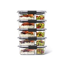 러버메이드 Rubbermaid 브릴리언스 샘방지 투명 식품 보관 용기 24피스 세트 BPA 프리 286888, Set of 5 (2.85 Cup)
