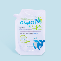 아쿠아낙스 리필 500ml 다목적 세정제 (살균 탈취 세정) 시계세척제 전해수 알칼리이온수, 리필 500ml x 1개