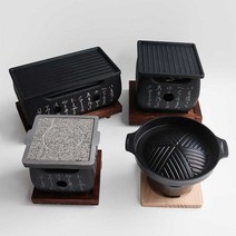 KD 개인 미니화로 일본식화로세트 경수진 1인 가정용, 1개, 6. 이로리 화로 + 사각돌판(중)