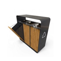 스텐쓰레기통 야외 공원 3 in 1 미국 대형 쓰레기통 쇼핑몰 분류 쓰레기 목재 제조업체