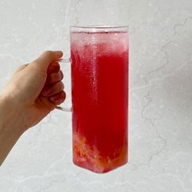 1+1 로웰일자사각 사각머그 500ml 대용량 머그컵 홈카페 내열유리