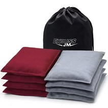 JMEXSUSS 내후성 표준 콘홀 백 던지기 게임을 위한 규정 전문 백 8개 세트 토트백이 포함된 빈 라이트 블루/퍼플 5530494709, Burgundy/Grey