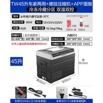 자동차 냉장고 20L 차량용 냉온장고 12V 24V 캠핑용 캠핑 차량 냉동고 아이스박스 캠핑카, TW45리터 겸용(앱 패널)