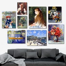 유홍아트 르누아르 명화 액자 20종 No110 캔버스 6호(41x32cm) (5607154), 6.선상파티/캔버스액자(옆면흰색)