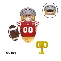 축구 완구 럭비 농구 스포츠 선수 번들 NFL 빌딩 블록 미니 액션 피규어 장난감 24 개세트, 1.WM2303 - With Body