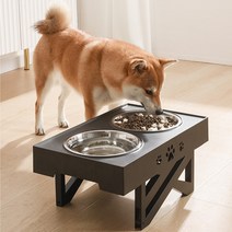 레디박스 강아지 3세대 고급형 3단 높이조절 개 밥그릇, 블랙