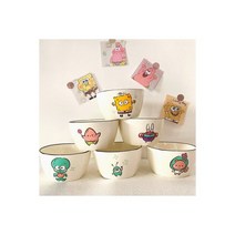스폰지밥 그릇세트(Set)6P 도자기 주방용 면기 원형 11.5x6.5cm 밥 그릇 6개 한세트(Set), 스폰지밥 그릇세트6P 도자기 주방용 면기 원형 11.5