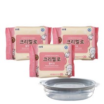 크린랲 크리멜로 내츄럴 프리미엄 물티슈 휴대용 (20매) 일회용품, 3개+가쯔