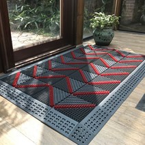 카디매트 상가 매장 회사 관공서 학교 발매트 출입구 솔매트 발판 120x150cm, B형 레드 스트라이프 120x150cm