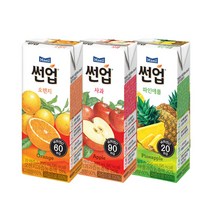 New 썬업 200ml 오렌지 사과 파인애플 과일 음료 음료수 빠른배송, NEW 파인애플 200ML X 24