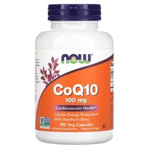NOW Foods 나우푸드 산사나무 코큐텐 코엠자임 CoQ10 100mg 베지 캡슐 180정, 180개