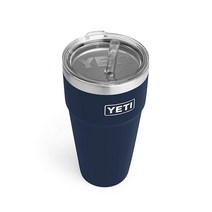 예티 YETI Rambler 767.1g(26온스) 빨대 컵 진공 단열 뚜껑이 있는 스테인리스 스틸 노르딕 퍼플, Navy