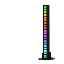 MOSUMI 차량튜닝LED라이트 RGB 습음 무드등 차량용 침실 게임용 방 분위기 컴퓨터 책상 면 소리제어 음악 리듬 음향, 블랙, Type-c 충전식