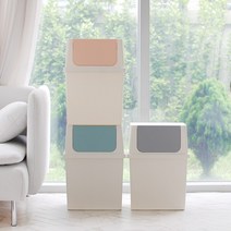 와이드 푸시 휴지통 적층형 30L, 블루, 1개