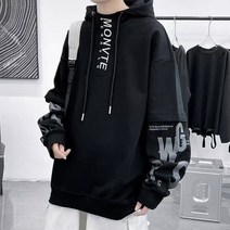 위위브렌 남성용 캐주얼 레이어드 후드티 맨투맨