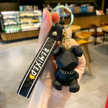 호연상사 iSeriseKeyring 토끼 캐릭터 커플용 선물용 자동차 가방 키홀더 키링, 3#블랙
