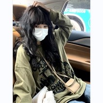 긴 소매 여성 Y2k 빈티지 미적 탑 티 그런지 가을 고딕 베이직 한국어