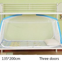 유아벙커침대 학생 모기장 싱글 침대 이층 침대 텐트 대학 기숙사 yurt 3 벙커침대, 파란색-135x200cm