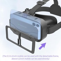 VR 가상현실 3D 가상 현실 게임용 안경 헤드셋 4.5-7.0 인치 스마트폰용 듀얼 조절 가능한 초점 거리 VR, 한개옵션1, 한개옵션0