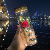 예쁜 편지지 여자친구 남자친구 프로포즈 100일 생일 편지 FL-1, 드라이플라워 천일홍믹스, 빈티지 코르크보틀