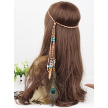 남자 스포츠헤어밴드 여자 2023 여성을 위한 새로운 패션 Boho 깃털 머리띠 축제 헤어 액세서리 공작 터번 숙녀 조정 밴드 쥬얼리, [02] 2