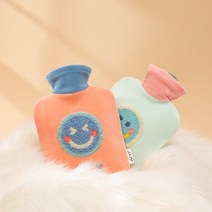 덕구마켓 스마일 보온 물주머니 찜질주머니 보온팩 찜질팩 온수주머니, 민트, 1000ML