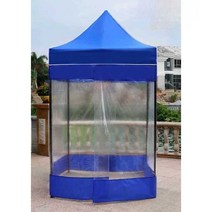 발렛파킹 천막부스 야시장천막 판매부스 노상 텐트, 투명 모델) 1.5x1.5m + 투명 천 4개