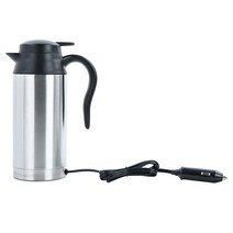 QDY 750ml 차량용 전기포트 12V 24V 빠른 가열 이중 스테인레스 스틸