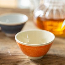수 칼라 동동주잔 막걸리 사케 술잔, 수칼라찻잔(오렌지)