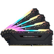 Corsair Vengeance RGB Pro 64GB (4x16GB) DDR4 3200 (PC4-25600) C16 데스크탑 메모리 - 블랙