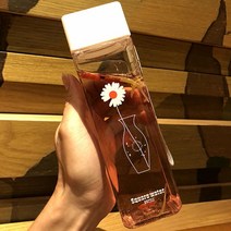보냉컵 텀블러 리유저블 텀블러 추천 콜드컵 보냉 500ml 투명 사각형 플라스틱 매트 물병 우유 컵 주스 차가운 스포츠 물 야외 컵 물 로프 도매 항목, 협력사, b