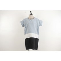 (VINTAGECOCO)빈티지코코 린넨 소재 배색 박시 원피스(FREE)