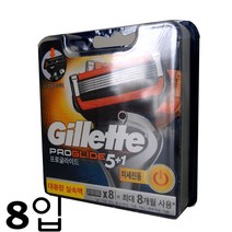 질레트 퓨전 글라이드파워 면도날 8개입 -독일산 정품 /5중날