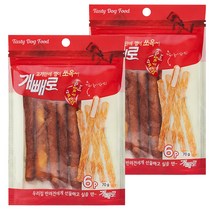 개빼로 콜라보 강아지 껌 6p 70g, 닭고기 + 가죽껌, 4개