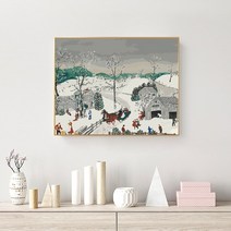 [DIY 유화그리기 세트] 그랜마모지스 모지스할머니 명화 풍경 7종, 73X53(화이트액자), 03