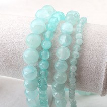 [5209-18]원석라운드 4/8/10mm 채운옥 밀크민트 반줄