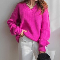 [나크21] (55~100) 하찌 브이넥 롱 니트 NK24-T-18