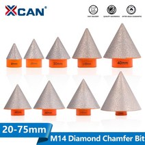 소형 탁상 밀링머신 서프파이프 선반가공 탁상바이스 밀링기 xcan m14 다이아몬드 모따기 비트 20-75mm 밀링 타일 커터 대리석 콘크리트 구멍 톱 벽돌 드릴링 크라운, 75mm