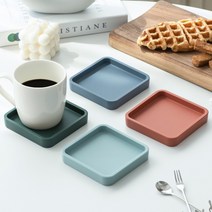 로뎀 큐브 머그컵 실리콘컵받침 콜드텀블러 잔받침 컵홀더 티코스터, 아이보리