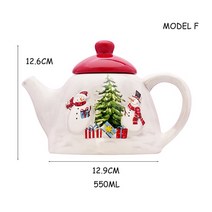 세라믹 접시 냄비 눈사람 밥 그릇 트레이 크리스마스 식기 장식, 6.Model F
