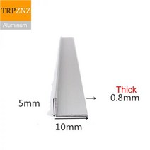 5x10mm 두께 0.8mm 6063 직각 알루미늄 L 자형 합금 테두리 삼각형 프로파일, Custom length