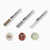 모비딕파워 [모비딕파워] 어린이도장 스탬프 잉크패드 대형스탬프패드 매표스탬프 도장용스탬프, 아★ 실링왁스용품 초대장 편지 도장만들기 (메탈릭마카), 아★ 골드