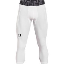Under Armour 언더아머남성용 히트기어 3/4 레깅스 블랙 (001)/피치 그레이 L 107696, Small, 1개