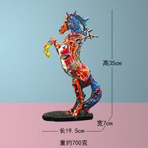실내 진열 장식품 광채 아메카지스타일 그래피티 낙서 물 전사 마도 귀마개 레진 공예품 응접실이 있다 현관 4796624555, 구미 광채 말, 본상품