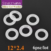 오링 o-ring 6 개/몫 실리카 젤 세탁기 물개 백색 실리콘 Dia. 제논 크립톤 램프용 12mm 두께 2.4mm 고무 O-링 씰링 개스킷, 한개옵션0