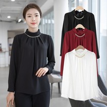 모슬린 여성 엄마옷 터틀 넥클리스 블라우스 FBL112244 마담/미시옷/중년여성의류/빅사이즈/40대/50대/60대여성옷