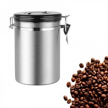 원두커피 보관통 COFFEE 컨테이너 벤트디자인, 1800ML 원두커피통 SILVER